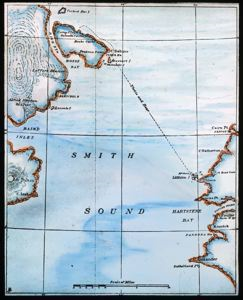 Image: Smith Sound, Route to Starvation Camp, Map